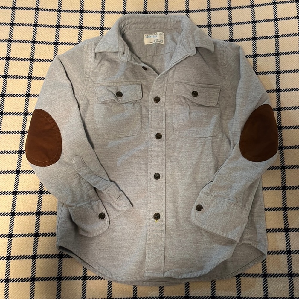 Adorable Crewcuts Flannel Button Down with Elbow Patches